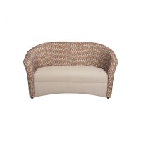 Canapea CAFENEA PRINT fixa, 2 locuri, bej + stofa print Net 2, 140x65x78 cm - 1