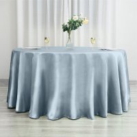 Fata de masa Kotonia Home - rotunda cu diametrul 240 cm, Damasc Saten DeLux, 100% bumbac, grey silver - 1