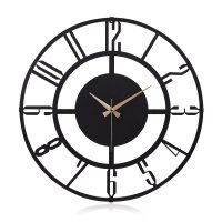 Ceas de perete metalic Wallxpert, negru, 50x50 cm, 902LMN1155 - 1