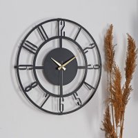 Ceas de perete metalic Wallxpert, negru, 50x50 cm, 902LMN1155 - 3