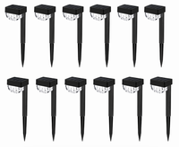 Set 12 Lămpi Solare LED pentru Grădină cu Cap Rotund, 30cm - 1