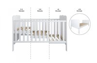 Patut evolutiv Isabel Casmir 3 in 1, pat bebe, junior, pat precolar cu somiera reglabila i trepte detasabile 140 x 70 cm - 6