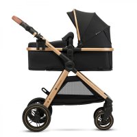 Carucior pentru copii Kinderkraft Esme Pure Black 3 in 1 reversibil, cu spatar si maner reglabil, suportul pentru pahar, husa pentru picioare, husa de ploaie, geanta - 1