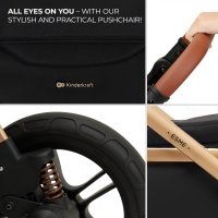 Carucior pentru copii Kinderkraft Esme Pure Black 3 in 1 reversibil, cu spatar si maner reglabil, suportul pentru pahar, husa pentru picioare, husa de ploaie, geanta - 3