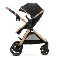 Carucior pentru copii Kinderkraft Esme Pure Black 3 in 1 reversibil, cu spatar si maner reglabil, suportul pentru pahar, husa pentru picioare, husa de ploaie, geanta - 7