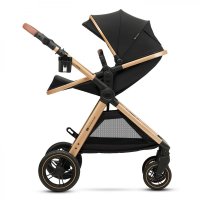 Carucior pentru copii Kinderkraft Esme Pure Black 3 in 1 reversibil, cu spatar si maner reglabil, suportul pentru pahar, husa pentru picioare, husa de ploaie, geanta - 9