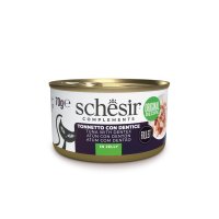 SCHESIR Complementary In Jelly, Ton și Știucă, conservă hrană umedă pisici, (în aspic), 70g - 2