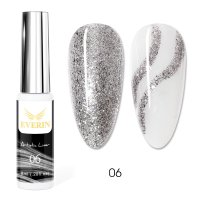 Artistic Liner Gel EVERIN 8ml – 06 | Gel liner argintiu cu sclipici pentru nail art și contururi fine - 1