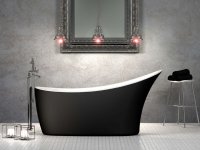 Cada freestanding Bella BSM-212 din acril negru mat, 170 x 75 x 75 cm - 2