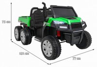 Novokids Farmer Beast Buggy Verde, masinuta electrica pentru copii, 24V, 6 roti, 2 locuri si remorca - 1