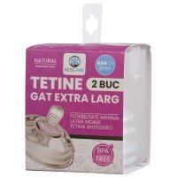 Set 2 tetine din silicon fara BPA KidsCare 3 luni+ - 2
