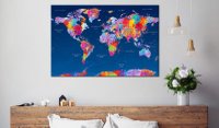 Tablou din plută - World Map: Artistic Fantasy 90x60 cm - 2