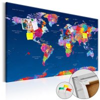 Tablou din plută - World Map: Artistic Fantasy 90x60 cm - 1
