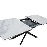 Masa Palan Extensibila Negru - Alb Gri 200x80x77 cm - 4