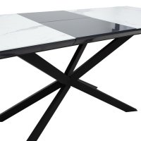 Masa Palan Extensibila Negru - Alb Gri 200x80x77 cm - 5