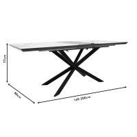 Masa Palan Extensibila Negru - Alb Gri 200x80x77 cm - 8