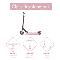Trotineta pentru copii Chillafish Flexxi Cameo Pink pliabila, ghidon reglabil, roti ABEC-5, greutate admisa 50 kg - 1