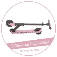 Trotineta pentru copii Chillafish Flexxi Cameo Pink pliabila, ghidon reglabil, roti ABEC-5, greutate admisa 50 kg - 10