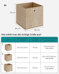 Set de 6 cutii de depozitare Caja Bej, 30x30x30 cm - 5