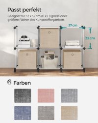 Set de 6 cutii de depozitare Caja Bej, 30x30x30 cm - 6