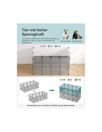 Tarc pentru animale de companie, Songmics, LPC002G01, Gri, 143 x 73 x 46 cm - 4