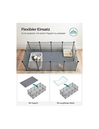 Tarc pentru animale de companie, Songmics, LPC002G01, Gri, 143 x 73 x 46 cm - 6