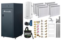 Centrala pe peleti Fornello King Plus 25 KW - Pachet complet cu termostat, calorifere aluminiu si accesorii - 1