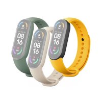 Set 3 curele Bratara fitness Xiaomi Mi Smart Band 6 - Ivory, Verde Maslin, Galben - 1