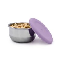 Set 3 recipiente mini Melii roz mov gri din inox cu capac silicon - 1