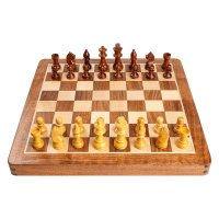 Sah magnetic lemn India, 25,5 x 25,5 cm - 1
