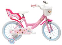 Bicicleta fetite Denver Disney Princess 16 inch, varsta 4.5-6.5 ani, inaltimea 105-125 cm, frana de mana pe ambele roti, scaun si ghidon ajustabile, roti ajutatoare detasabile, cosulet accesorii, suport pentru papusi in spate - 1