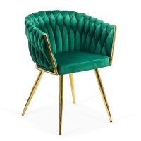 Scaun catifea verde BUC 261 cu cadru auriu - 1