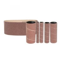 Set de slefuire cu banda si cilindri pentru masina GSBSM 450 Gude 38364, K80, 6 piese - 1