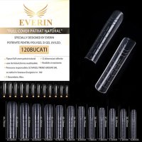 Tipsuri Full Cover Everin 120 bucati 12 marimi- Patrat Natural - SMR-24TK - 1