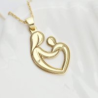 Lantisor IMPREUNA - Pandantiv inima mama si copil din Argint 925 placat cu Aur Galben 18K - 1