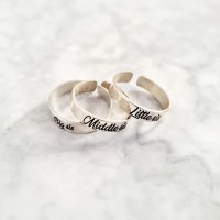 Set 3 inele personalizate - Little/Middle/Big sis - Argint 925 - 1