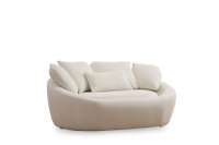 Canapea fixa MIDYE, 2 locuri, crem, 155x120x67 cm - 1