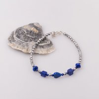 Bratara subtire din hematit cu lapis lazuli - 1
