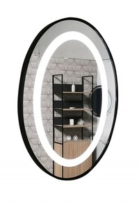 Oglinda cu iluminare LED si functie dezaburire, MD3, rama neagra, 50x70 cm - 1