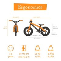 Bicicleta de echilibru Chillafish BMXie 02 Ginger pentru copii 2-5 ani, cu suport pentru picioare si frana integrata - 4