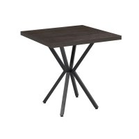 Masa patrata Axion 70x70 cm, negru marmorat, cu structura metalica - 1