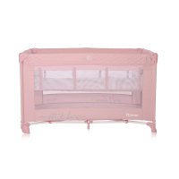 Patut Lorelli Noemi Mellow Rose Star pliabil, cu 2 nivele, laterala cu fermoar, roti cu sistem de blocare, salteluta si geanta de transport incluse - 2