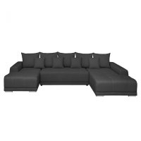 Coltar MARIBO U extensibil, cu arcuri si lada depozitare, colt dreapta, gri inchis, 350x203x90 cm - 1