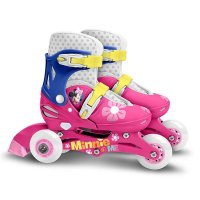 Role evolutive, Stamp, Disney, De la incepator la avansat, Cu 3 roti, Ajustabile, Inchidere prin velcro, Cu frana, Marime 27-30, Minnie Mouse - 1