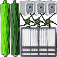 Set 11 accesorii NewEvo compatibile cu iRobot Roomba S9, S9+, 2 perii tambur, 3 perii laterale, 3 filtre Hepa - 7