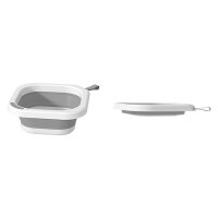 Set de baita 5 in 1 Premium pentru bebelusi Little Mom Comfort  Care grey, Cadita pliabila cu termometru integrat, Hamac moale ergonomic si accesorii de imbaiere incluse - 2