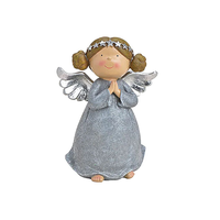Ingeras decorativ gri argintiu Statueta Craciun 31 cm - 1
