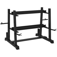 SPORTNOW suport multifunctional pentru depozitarea halterelor si greutatilor, 131 x 75 x 80 cm, negru - 1