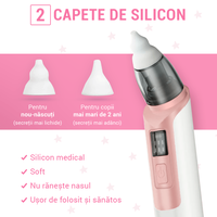 Aspirator nazal electric IMA Baby pentru bebelusi si copii silentios, 6 Trepte de Aspirare, Portabil, cu USB, 500mAh - 3
