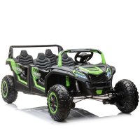 UTV electric pentru copii, 4 locuri, Kinderauto Racing 600W, 24V 20Ah, premium, roti moi EVA, scaun tapitat, verde - 1